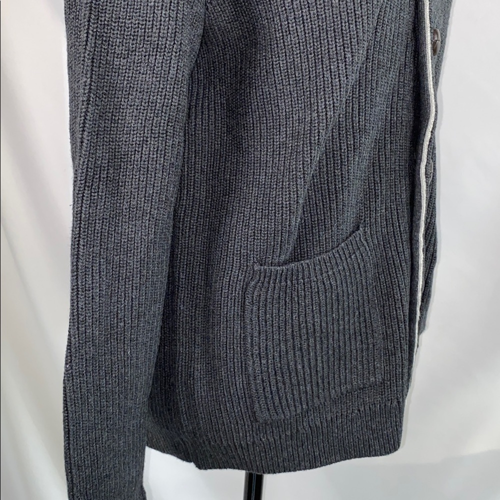 Nautica Gray Cardigan Sweater Mock Neck Button Up Small - Picture 5 of 9